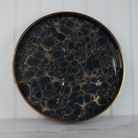 Dark Blue Faux Marble Tray