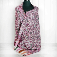 Pink Paisley Floral Cashmere Wrap