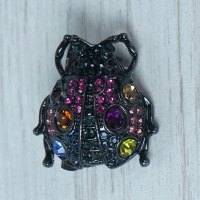 Small Black Bug Brooch