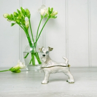 White Terrier Trinket Box